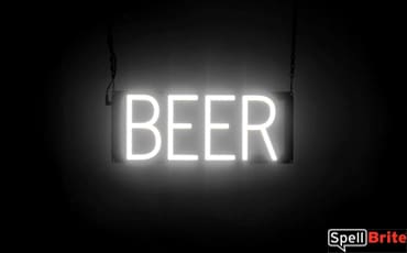 BEER sign, featuring LED lights that look like neon BEER signs