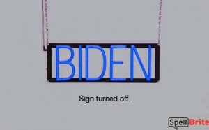 BIDEN sign, featuring LED lights that look like neon BIDEN signs
