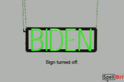 BIDEN sign, featuring LED lights that look like neon BIDEN signs