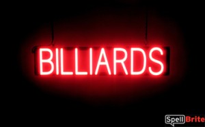 BILLIARDS illuminated LED signs that look like a neon sign for your bar