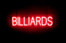 BILLIARDS LED glow signs that look like a neon sign for your business