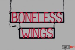 BONELESS WINGS LED signs that look like neon signage for your restaurant