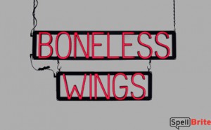 BONELESS WINGS LED signs that look like neon signage for your restaurant