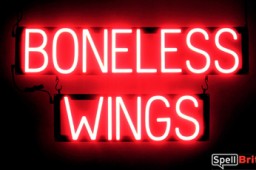 BONELESS WINGS LED sign that looks like lighted neon signs for your business