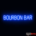 BOURBON BAR sign, featuring LED lights that look like neon BOURBON BAR signs