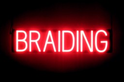 BRAIDING LED signs that are an alternative to neon lighted signs for your salon