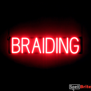 BRAIDING LED signs that are an alternative to neon lighted signs for your salon