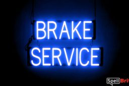 BRAKE SERVICE sign, featuring LED lights that look like neon BRAKE SERVICE signs