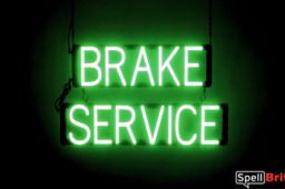 BRAKE SERVICE sign, featuring LED lights that look like neon BRAKE SERVICE signs