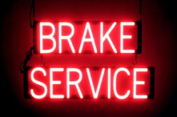 BRAKE SERVICE lighted LED signs that use changeable letters to make window signs for your shop