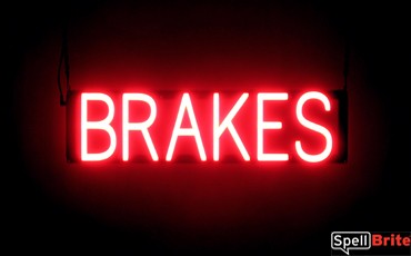 BRAKES lighted LED signs that look like a neon sign for your auto shop