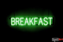 BREAKFAST sign, featuring LED lights that look like neon BREAKFAST signs