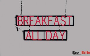 BREAKFAST ALL DAY LED signs that uses interchangeable letters to make custom signs for your restaurant
