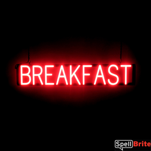 BREAKFAST LED signs that look like a neon glowing sign for your business