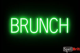 BRUNCH sign, featuring LED lights that look like neon BRUNCH signs