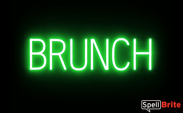 BRUNCH Sign – SpellBrite’s LED Sign Alternative to Neon BRUNCH Signs for Restaurants in Green
