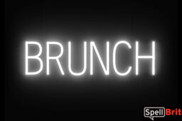 BRUNCH sign, featuring LED lights that look like neon BRUNCH signs