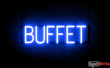 BUFFET sign, featuring LED lights that look like neon BUFFET signs