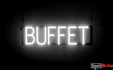 BUFFET sign, featuring LED lights that look like neon BUFFET signs