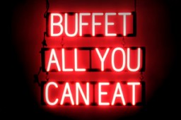 BUFFET ALL YOU CAN EAT LED lighted signage that uses changeable letters to make custom signs