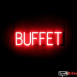BUFFET sign, featuring LED lights that look like neon BUFFET signs