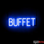 BUFFET sign, featuring LED lights that look like neon BUFFET signs
