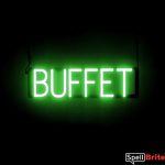 BUFFET sign, featuring LED lights that look like neon BUFFET signs