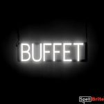 BUFFET sign, featuring LED lights that look like neon BUFFET signs
