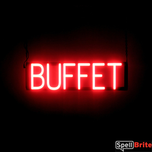 BUFFET LED signs that look like a glowing neon sign for your restaurant