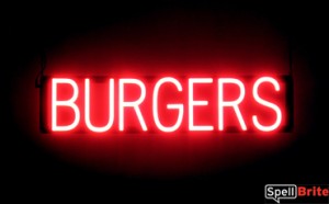 BURGERS LED signs that are an alternative to neon lighted signs for your bar