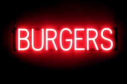 BURGERS LED signs that look like a neon illuminated sign for your business