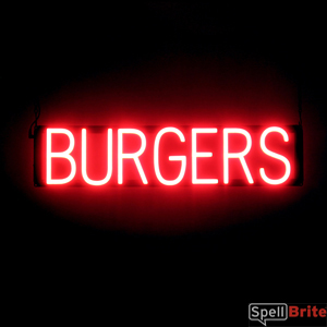 Neon look, LED performance SpellBrite Ultra-Bright BURGERS Sign Neon-LED Sign 