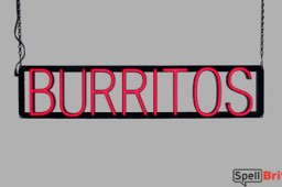 BURRITOS LED sign that is an alternative to neon signs for your restaurant