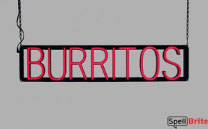BURRITOS LED sign that is an alternative to neon signs for your restaurant