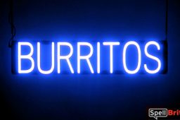 BURRITOS sign, featuring LED lights that look like neon BURRITOS signs