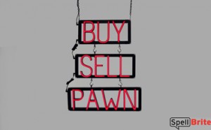 BUY SELL PAWN LED signs that use changeable letters to make window signs for your shop
