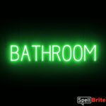 BATHROOM Sign – SpellBrite’s LED Sign Alternative to Neon BATHROOM Signs for Businesses in Green