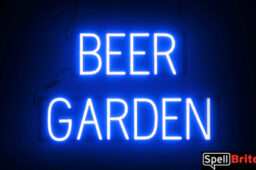 Beer Garden sign, featuring LED lights that look like neon Beer Garden signs