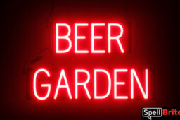 Beer Garden sign, featuring LED lights that look like neon Beer Garden signs