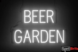 Beer Garden sign, featuring LED lights that look like neon Beer Garden signs