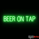 BEER ON TAP sign, featuring LED lights that look like neon BEER ON TAP signs