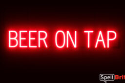 BEER ON TAP Sign – SpellBrite’s LED Sign Alternative to Neon BEER ON TAP Signs for Bars and Pubs in Red