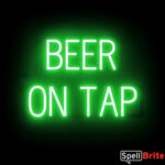BEER ON TAP sign, featuring LED lights that look like neon BEER ON TAP signs