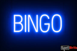 BINGO Sign – SpellBrite’s LED Sign Alternative to Neon BINGO Signs for Businesses in Blue