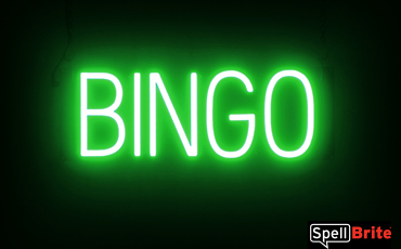BINGO Sign – SpellBrite’s LED Sign Alternative to Neon BINGO Signs for Businesses in Green