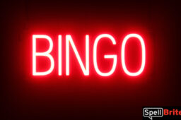 BINGO sign, featuring LED lights that look like neon BINGO signs