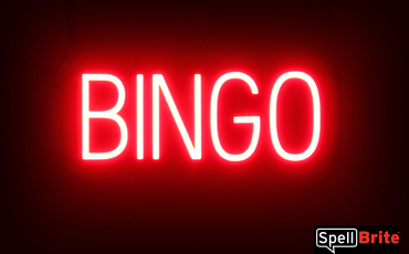 BINGO sign, featuring LED lights that look like neon BINGO signs