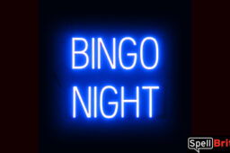 BINGO NIGHT Sign – SpellBrite’s LED Sign Alternative to Neon BINGO NIGHT Signs for Bars in Blue