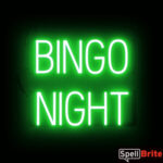 BINGO NIGHT Sign – SpellBrite’s LED Sign Alternative to Neon BINGO NIGHT Signs for Bars in Green