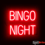 BINGO NIGHT Sign – SpellBrite’s LED Sign Alternative to Neon BINGO NIGHT Signs for Bars in Red